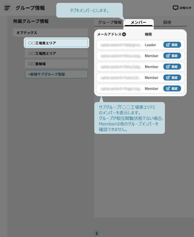 メンバータブに新メンバーを登録
