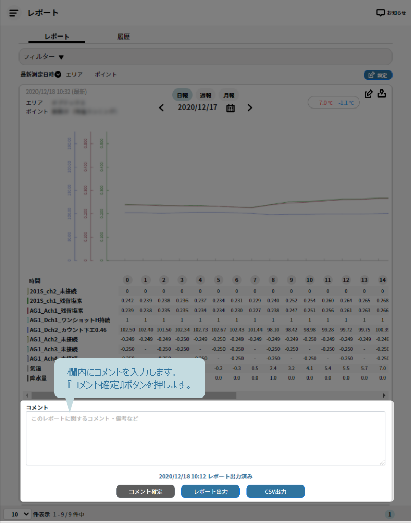 コメント入力